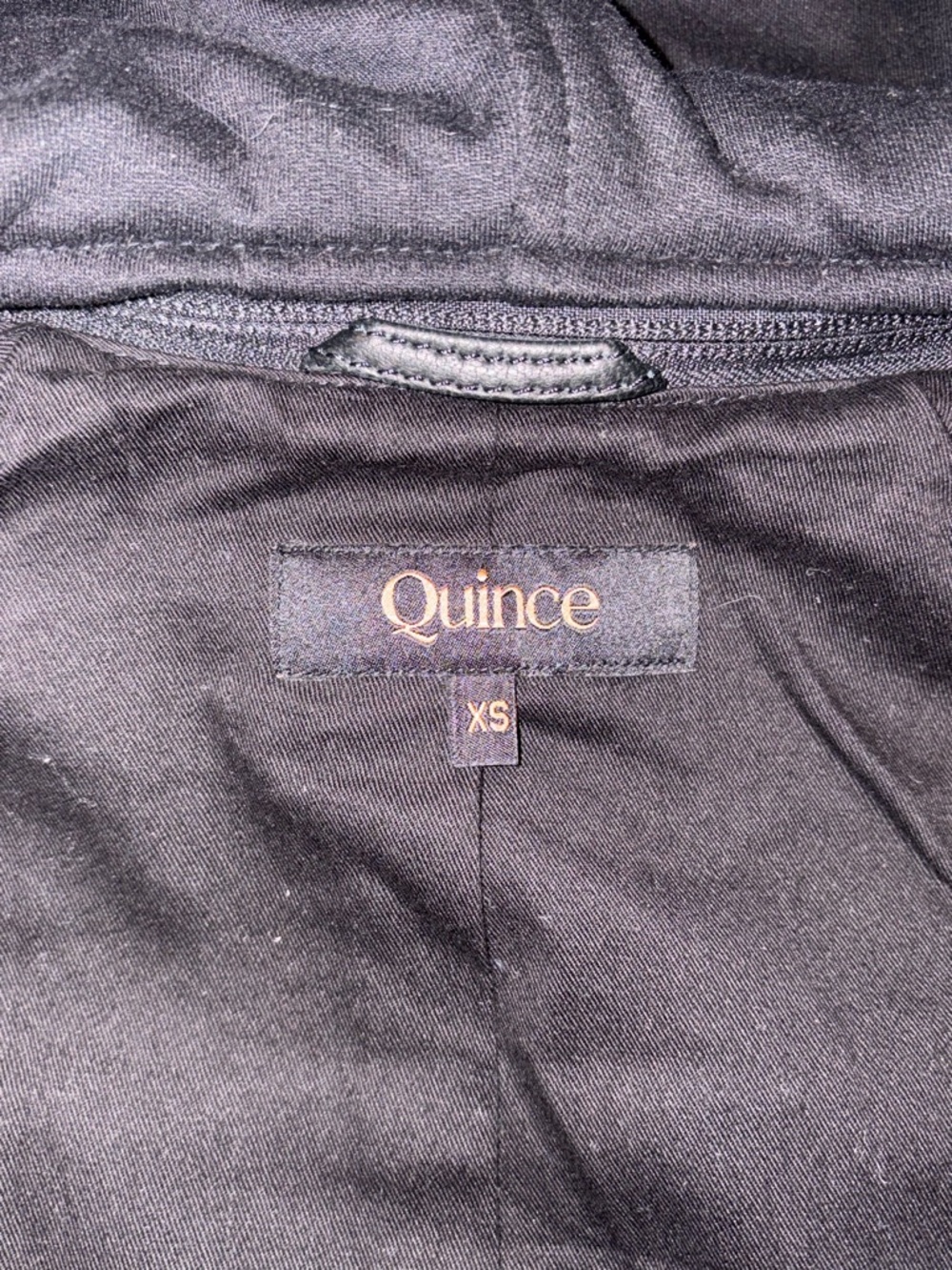 Women’s Quince Black Leather Jacket with Hoodie, XS - Picture 5 of 8